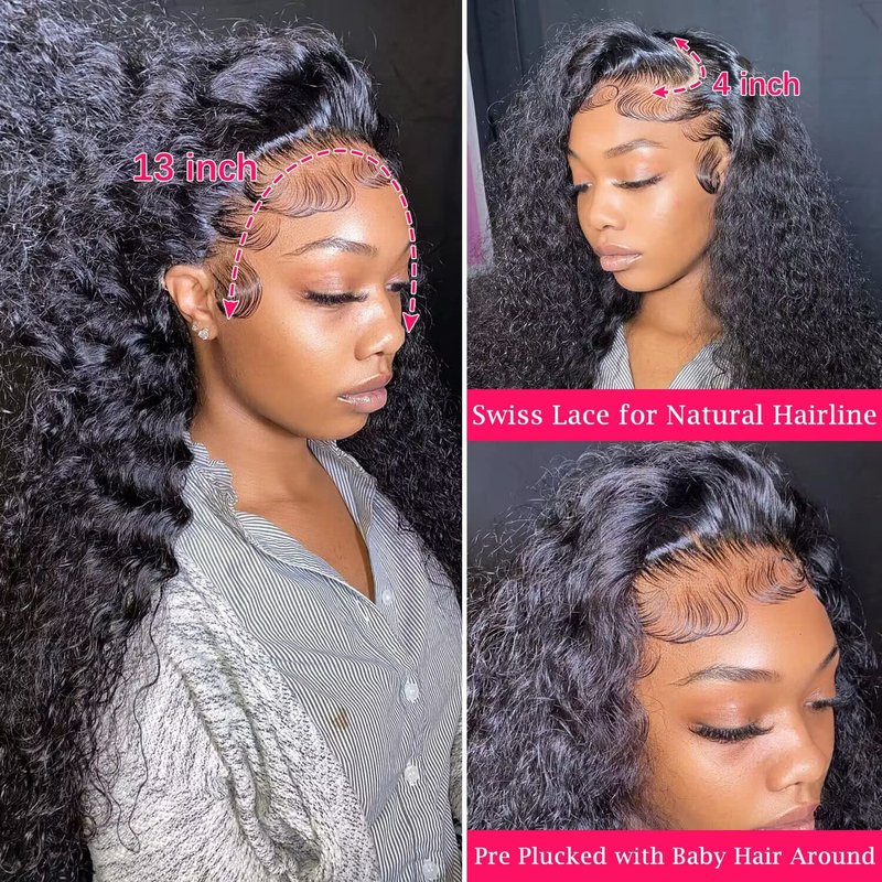 Kinky Curly Lace Frontal Closure - 16 Inch Unprocessed Brazilian Virgin Hair | HD Transparent Ear to Ear with Baby Hair