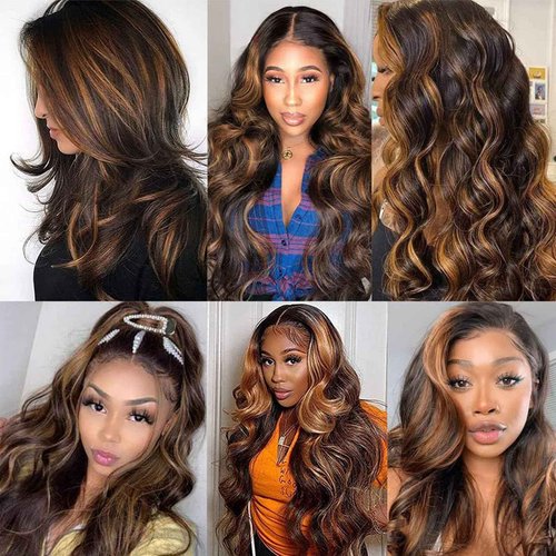 Fabimiya Human Hair Bundles 16 18 20 Inch Chocolate Brown P4/30 Body Wave Bundles Human Hair 100% Unprocessed Soft Sewn In Hair with Double Weft for Black Women