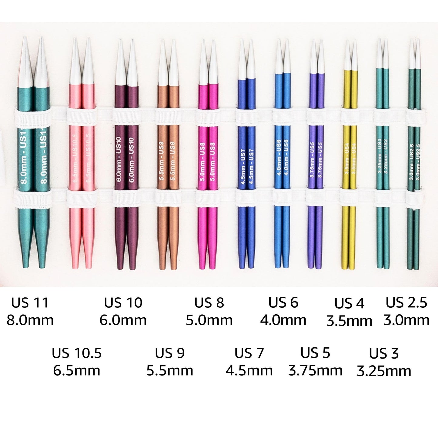 KnitPro Zing Regal Set 5 inch Circular Knitting Needles Size 2.5, 3, 4, 5, 6, 7, 8, 9, 10, 10.5, 11 Interchangeable, 5 Cables, Connectors & More, Fabric Case with Project Bag