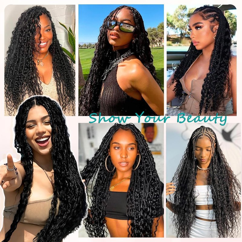 QUINARVVNA Human Braiding Hair for Boho Braids 110g Deep Wave Curly Bulk Human Hair 2 Bundles 12A Wet and Wavy Extensions for Knotless Bohemian Braids No Weft Natural Black 18 Inch