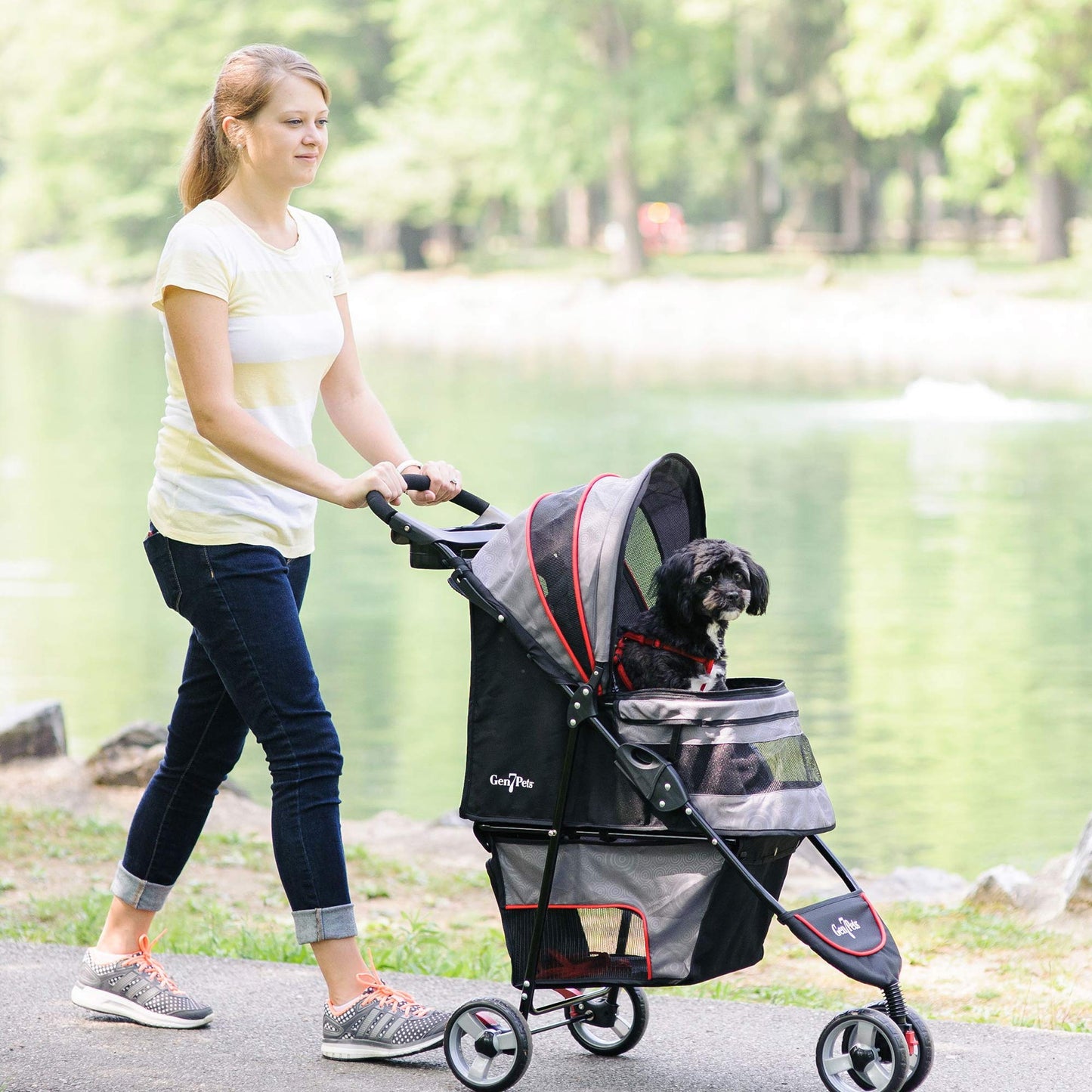 Gen7Pets Regal Plus Dog Stroller - Gray Shadow Pet Stroller