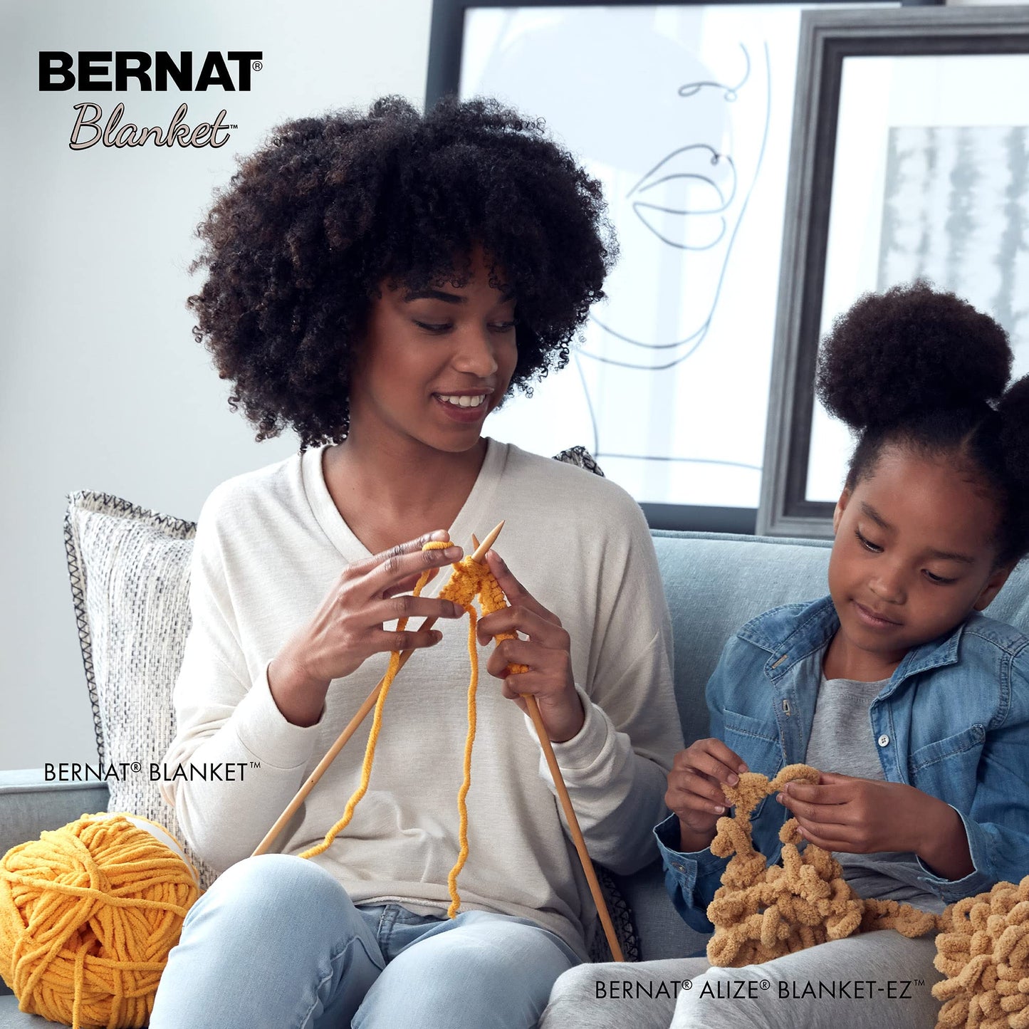 Bernat Blanket White Yarn - 2 Pack of 10.5oz/300g - Polyester - 6 Super Bulky - 220 Yards - Knitting/Crochet