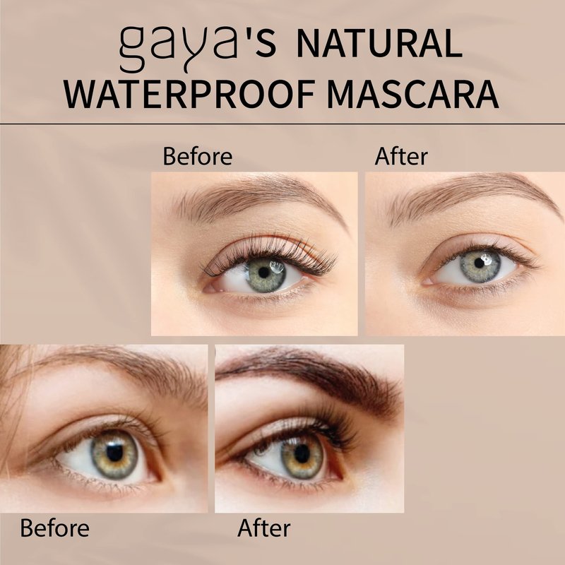 Vegan Black & Blue Mascara Bundle for Sensitive Eyes, Natural Hypoallergenic mascara, Lengthening and Volumizing for Natural Looking, Cruelty Free, Ophthalmologist Tested- By Gaya cosmetics