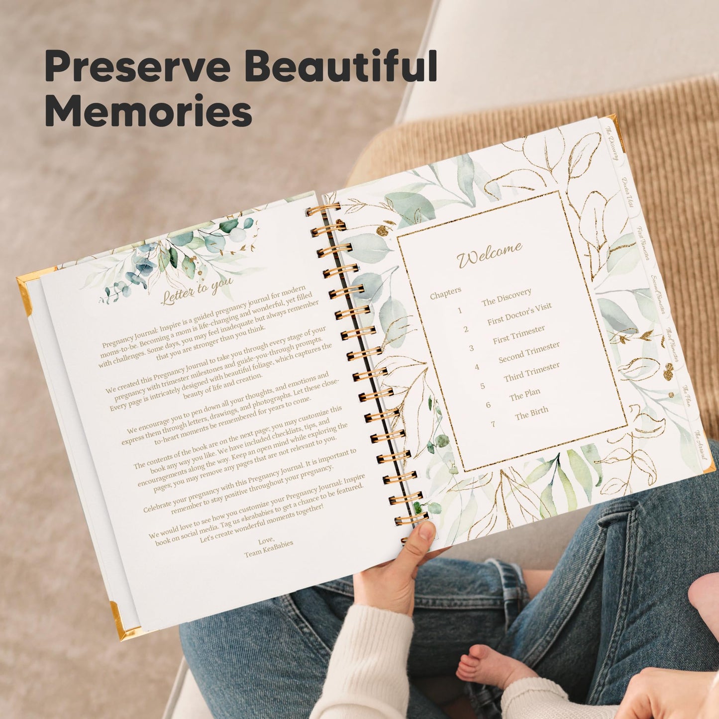 Pregnancy Journal for First Time Moms Gifts - 90 Pages Hardcover Pregnancy Memory Book, Beautiful & Cute Baby Book Keepsake, Ultrasound Baby Scrapbook, New Mom Gifts for Mother's Day (Alpine)