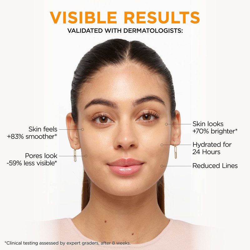 L'Oreal Paris Revitalift 12% Pure Vitamin C Serum, Brightening Serum For Face with Vitamin E, Salicylic Acid, 1 oz + Moisturizer Sample
