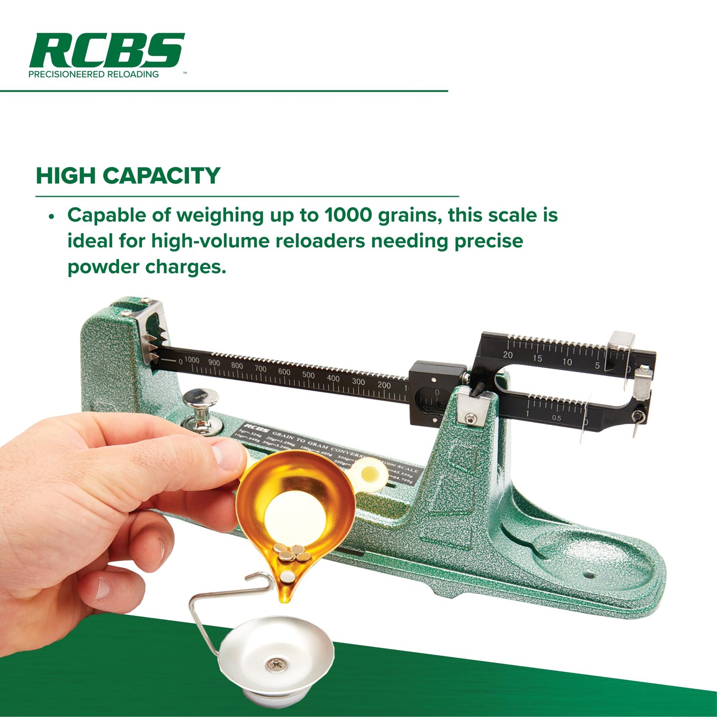 RCBS M1000 Mechanical Scale, Precision Mechanical Reloading Scale with 1000 Grain Capacity