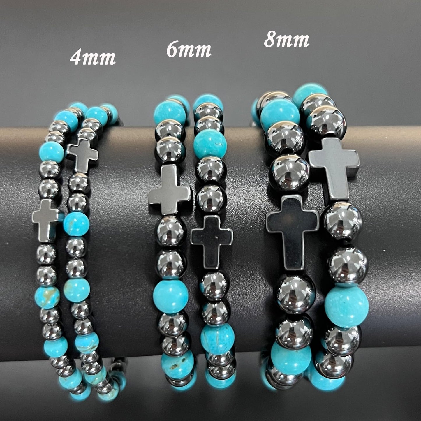 CHCCOYE 8mm Natural Healing Gemstone Bracelet Handmade Yoga Stretch Elastic Bracelet Stress Relief Crystal Jewelry for Men and Women (8mm FAITH)