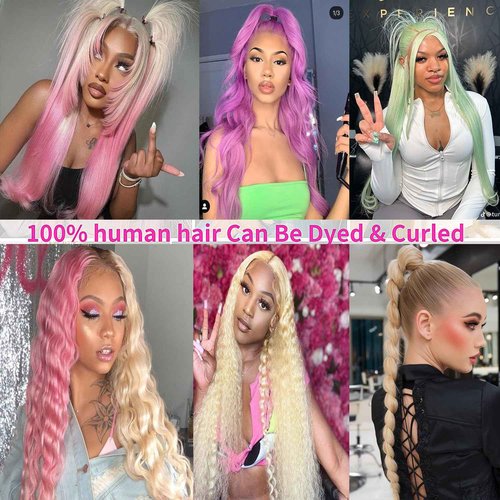 Atilck 613 13x6 Lace Front Wig Human Hair 200 Density Blonde Wig Human Hair 613 HD Lace Frontal Wigs Human Hair Pre Plucked 613 HD Lace Frontal Wig Straight Glueless (24 Inch)