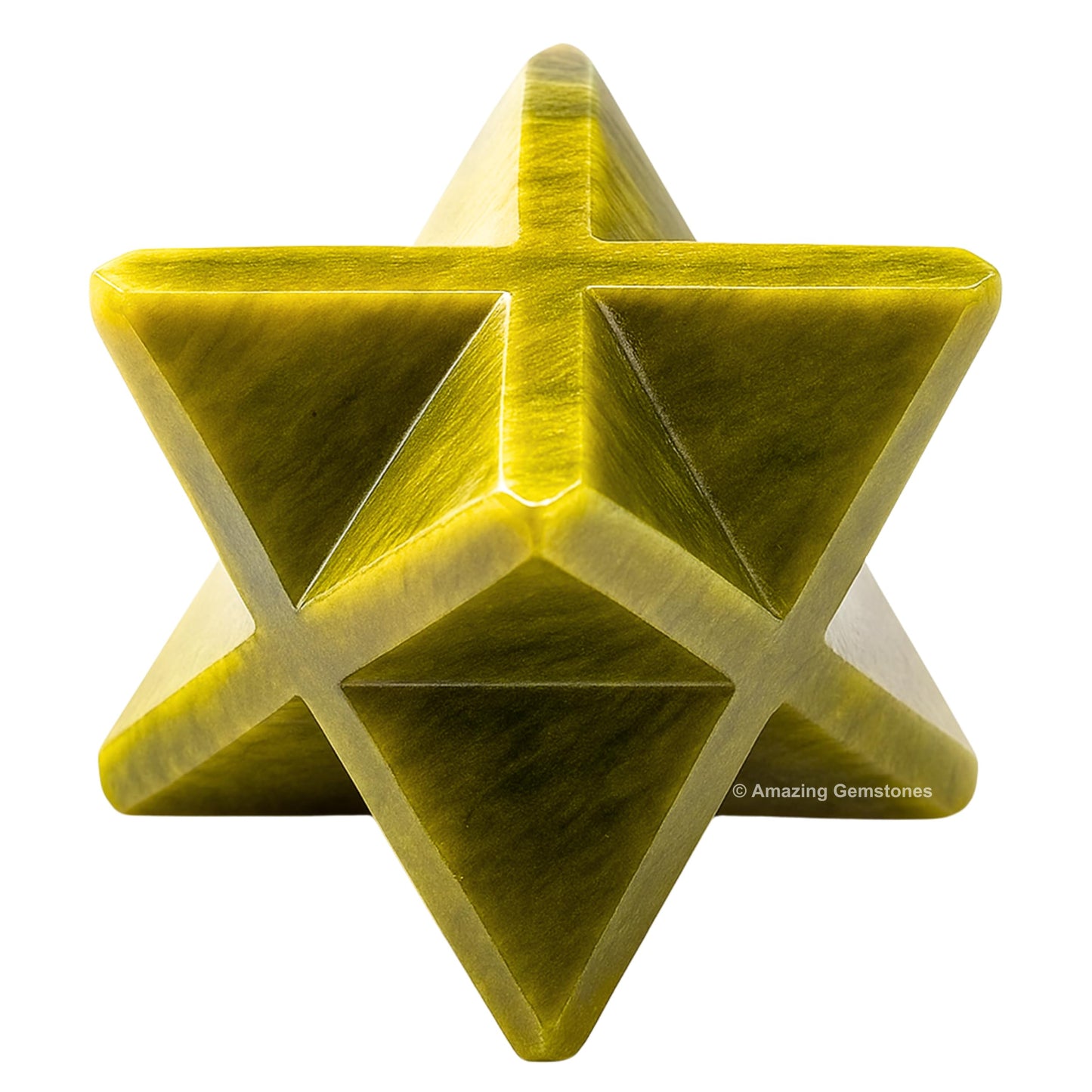 Amazing Gemstone Vesuvianite Merkaba Crystal - 0.75 Inches Metaphysical Merkaba Star for Meditation - Energetic Tetrahedron Crystal and Healing Stones for Spiritual Growth and Healing (15-20mm)