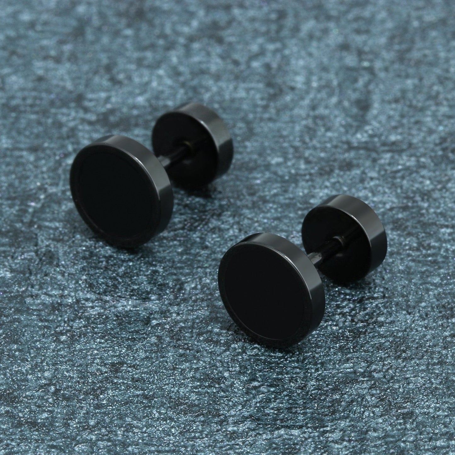 Aroncent Stud Earrings for Men Women Fake Gauge Fake Earrings Stainless Steel Earrings 8MM Rosegold Christmas Gifts