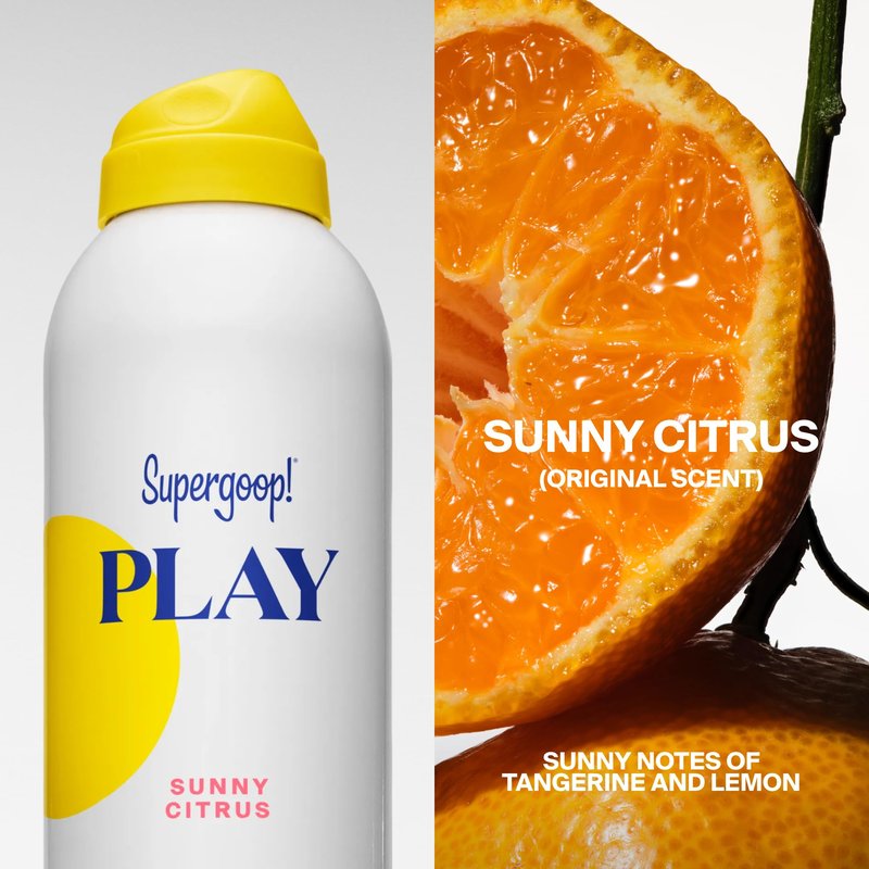 Supergoop! PLAY SPF 30 Antioxidant Body Mist w/Vitamin C - 6 fl oz - Broad Spectrum Sunscreen Spray - Great for Active Days - Sunny Citrus