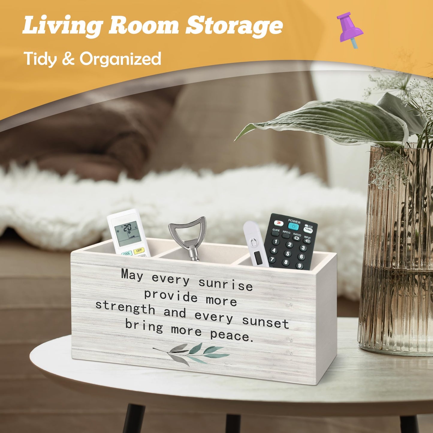 Yjeslw Inspirational Pen Holder Organizer for Desk Accessories, Motivational Quotes Wooden Box Sign Desk Decorations for Home Bedroom Office Decor, Positive Affirmation Gifts