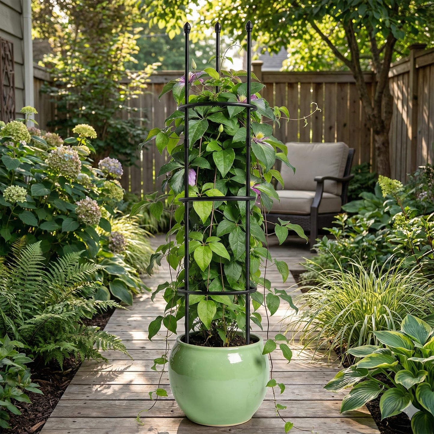 2 Pack Garden Trellis, 47" Trellis for Potted Plants, Tomato Cages, Plant Cages & Supports for Vines Crop, Plant Trellis for Climbing Plants Indoor Outdoor,Flower, Vines, Vegetable, Pots