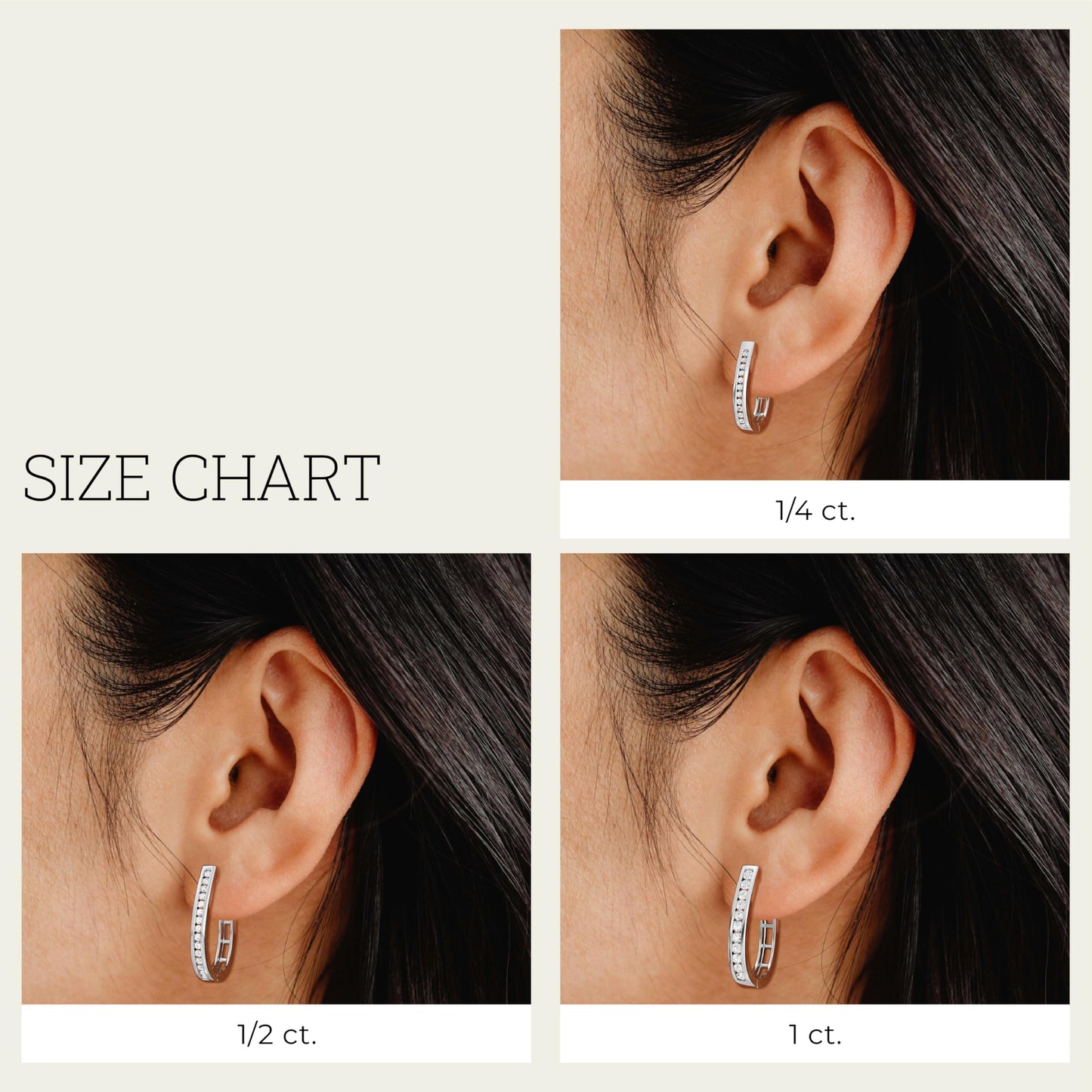 Gilded 1 Carat Total Weight Lab-Grown Diamond Channel Set Hoop Earrings for Women in 925 Sterling Silver | Hypoallergenic Fine Jewelry | Bottom Hinged Closure | SI1 Clarity, F Color