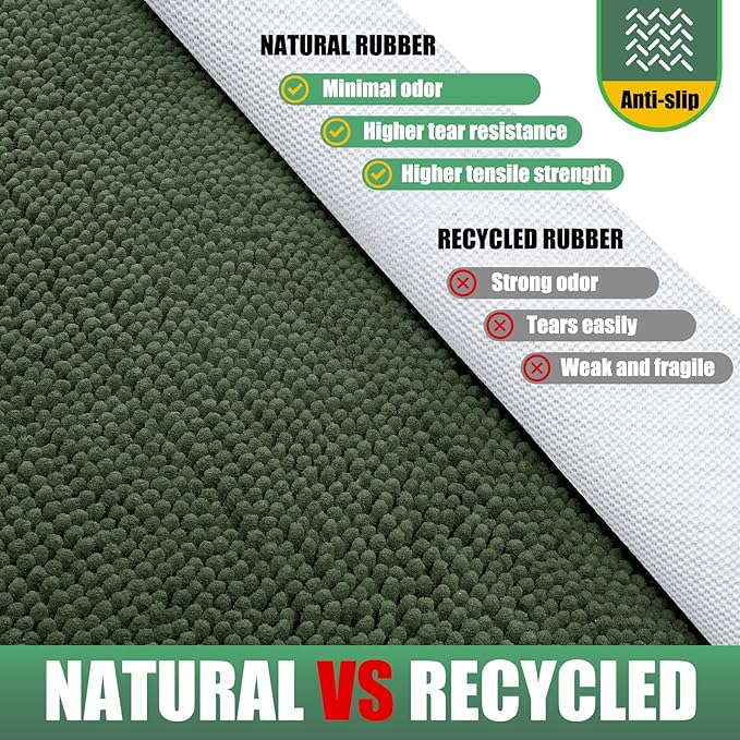IM HOME Chenille Absorbent Outdoor Doormat 36" x 24", Washable Muddy Door Mats for Dog Non Slip Indoor Doormat Dog Mat for Muddy Paw Front Inside Doormats for Entryway Olive