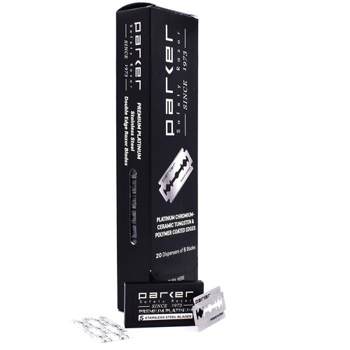 The Parker Variant OPEN COMB ADJUSTABLE Double Edge Safety Razor and 105 Blade Bundle (GRAPHITE)