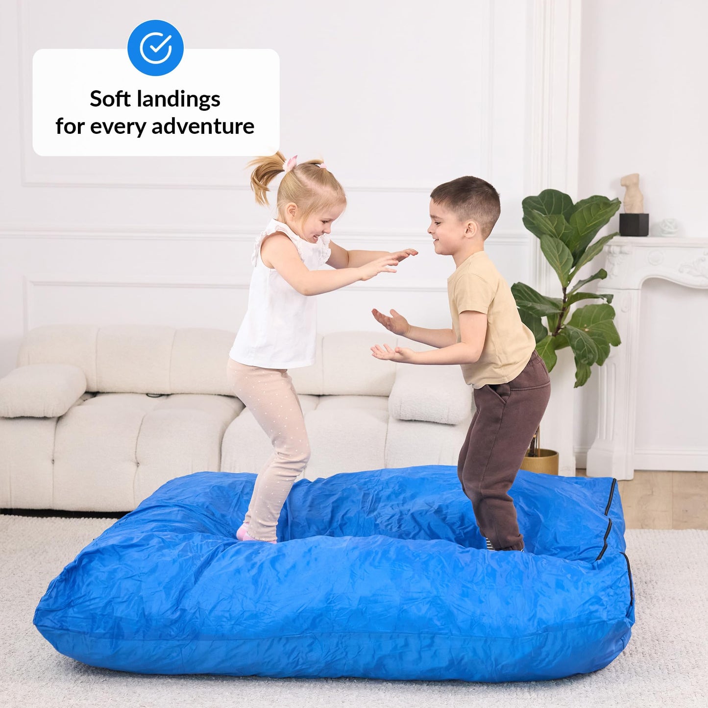 Crash Pad for Kids Sensory | Big 5Ft x 5Ft, 3Ft x 4Ft, 3Ft x 3Ft Or 2Ft x 2Ft | Autism Sensory Crash Mat for Jumping Play | Crashpad | Soft Foam Landing Pad | Giant Mat Pillow | Climbing, Gymnastics
