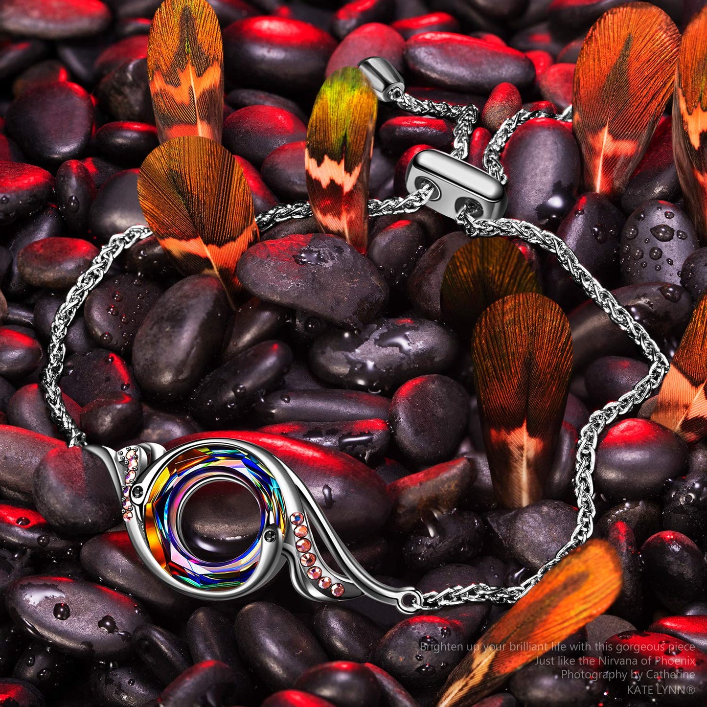 Kate Lynn Slider Bracelets for Women Crystal Bracelet Jewelry Birthday Gifts for Women Wife Christmas Mothers Day Gifts for Mom Daughter Girlfriend Lady Valentines Day Anniversary Jewelry for Her