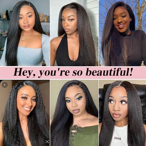 Giginger Brazilian Human Hair Bundles 20 22 24 Inch Natural Black Yaki Wave Bundles Human Hair Brazilian Natural Black Unprocessed Virgin Quick Weave Hair for Black Women