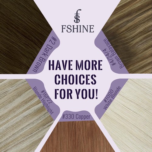 Fshine Clip in Hair Extensions Real Human Hair Medium Brown Clip Ins Double Weft #4 14inch 120g 7pcs Work Style Weekend Outing