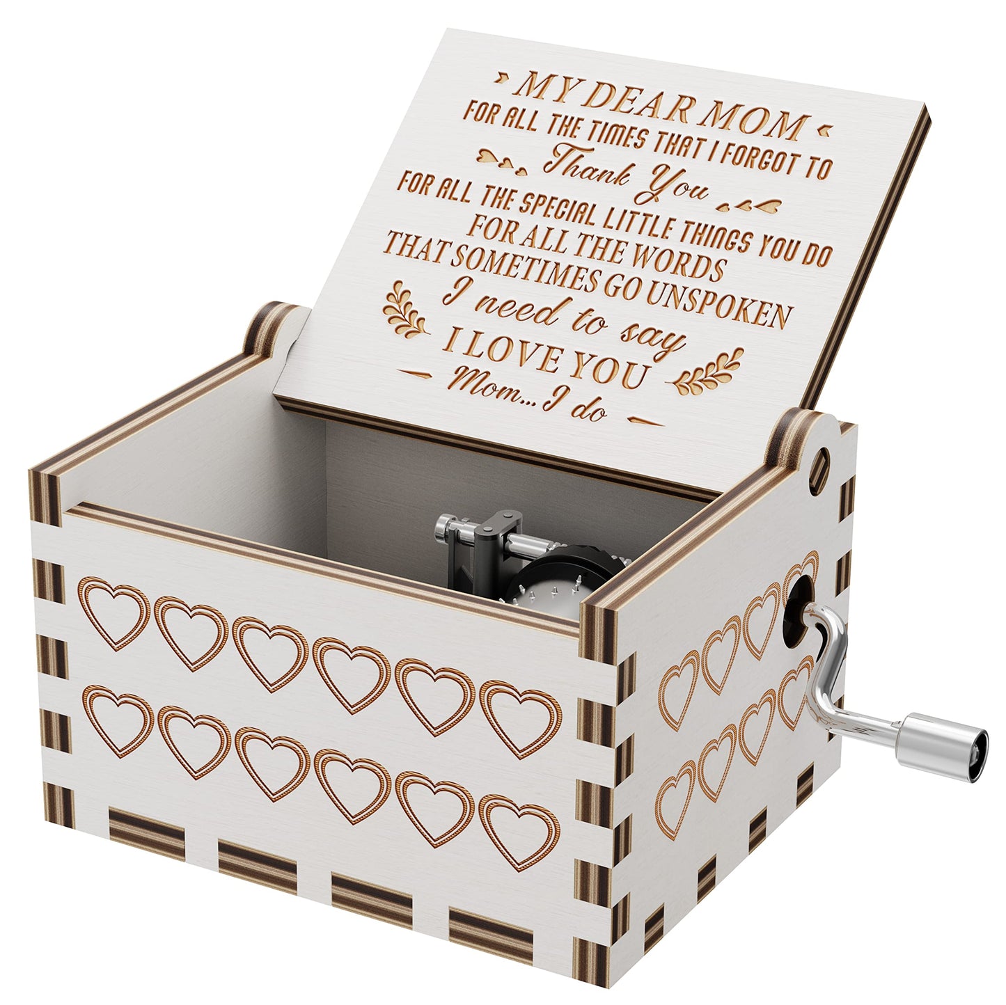Huntmic You are My Sunshine Wood Music Boxes,Laser Engraved Vintage Wooden Sunshine Musical Box Gifts for Girlfriend,Boyfriend,Family Friends,On Birthday,Festival (to My Mother)