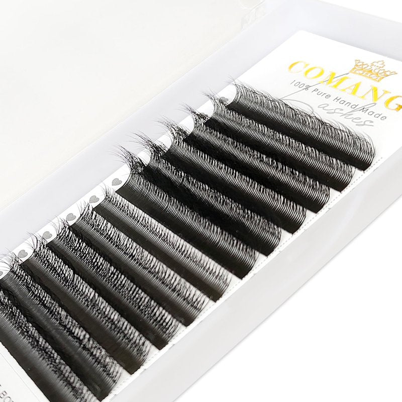 CoMango Fox Eyelashes Extension Flying YY Lashes 5D Mutil-layer Y Shaped Lash Mink Premade Lash Fans C/D Curly Foxy YY Lashes Natural Fluffy Handmade Individual Eyelash Fans(Black,5D-D-9mm)