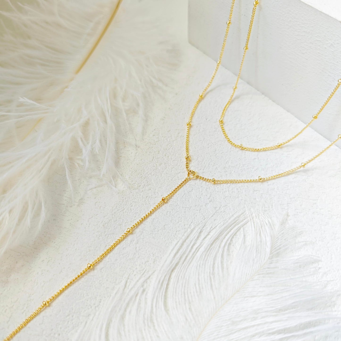 Luxval Gold Necklace for Women Trendy Long Necklaces for Women 14k Gold Plated Dainty Layered Necklaces Lariat Y Necklace Drop Y-Shaped Chain Jewelry Gift Wedding