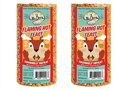 2-Pack of Mr. Bird Flaming Hot Feast Small Cylinder 19 oz.