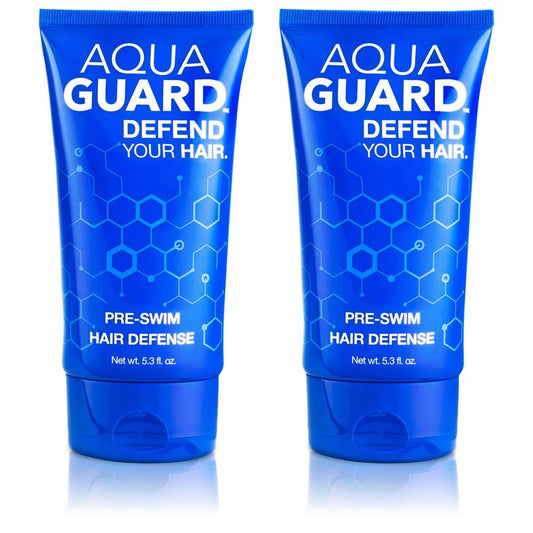 AQUA GUARD Pre-Swim Hair Defense | Protect Hair Before You Swim | Prevents Chlorine Damage + Softens Hair While Swimming | Made in California | Color Safe, Leaves Hair Smelling Great | 5.3 oz (2 Pack)