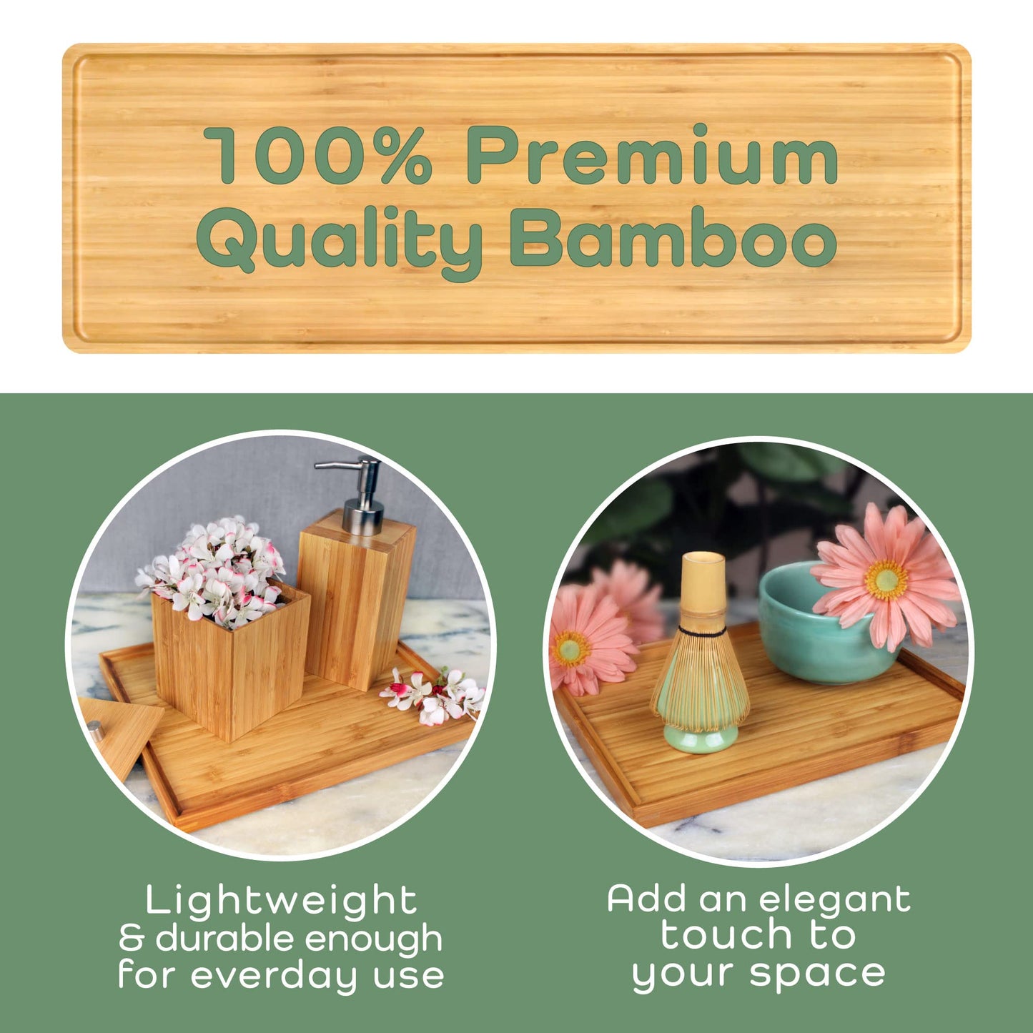 BambooMN Organic Bamboo Serving Tray, Vanity, Appetizers, Snacks, Desserts, Charcuterie Boards, 17"x13"x0.75" - 30 Trays