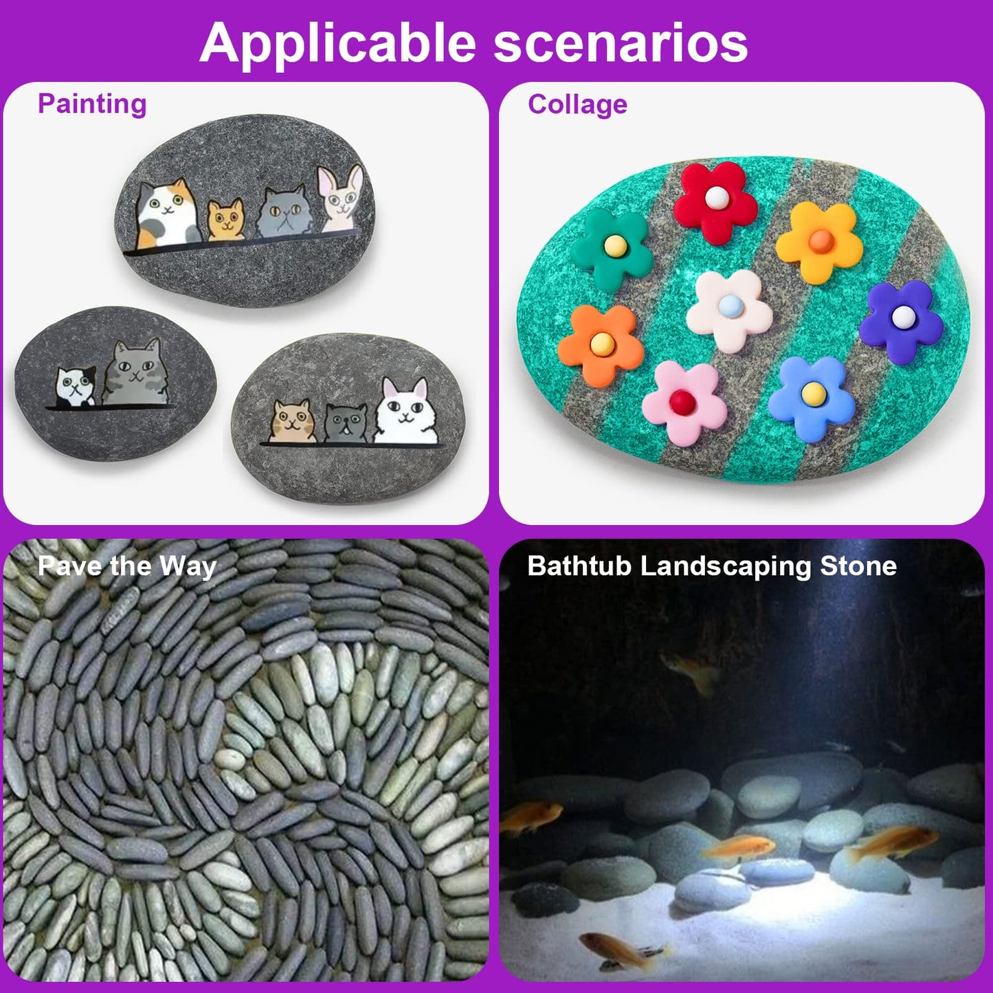 Markdang Rocks for Painting 10 Pcs 2.7-4” Large River Rock for Paint Natural Flat & Smooth Stones for Painting for Kids & Adult Craft Gift