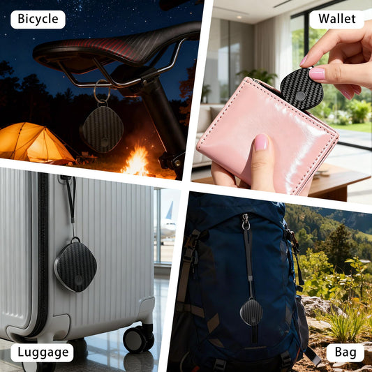 Air Tracker Tags 4 Pack, Bluetooth Item Finder Compatible with Apple Find My (iOS Only), Key Finder & Luggage Tracker with Left Behind Alerts, Lost Mode & Replaceable Battery