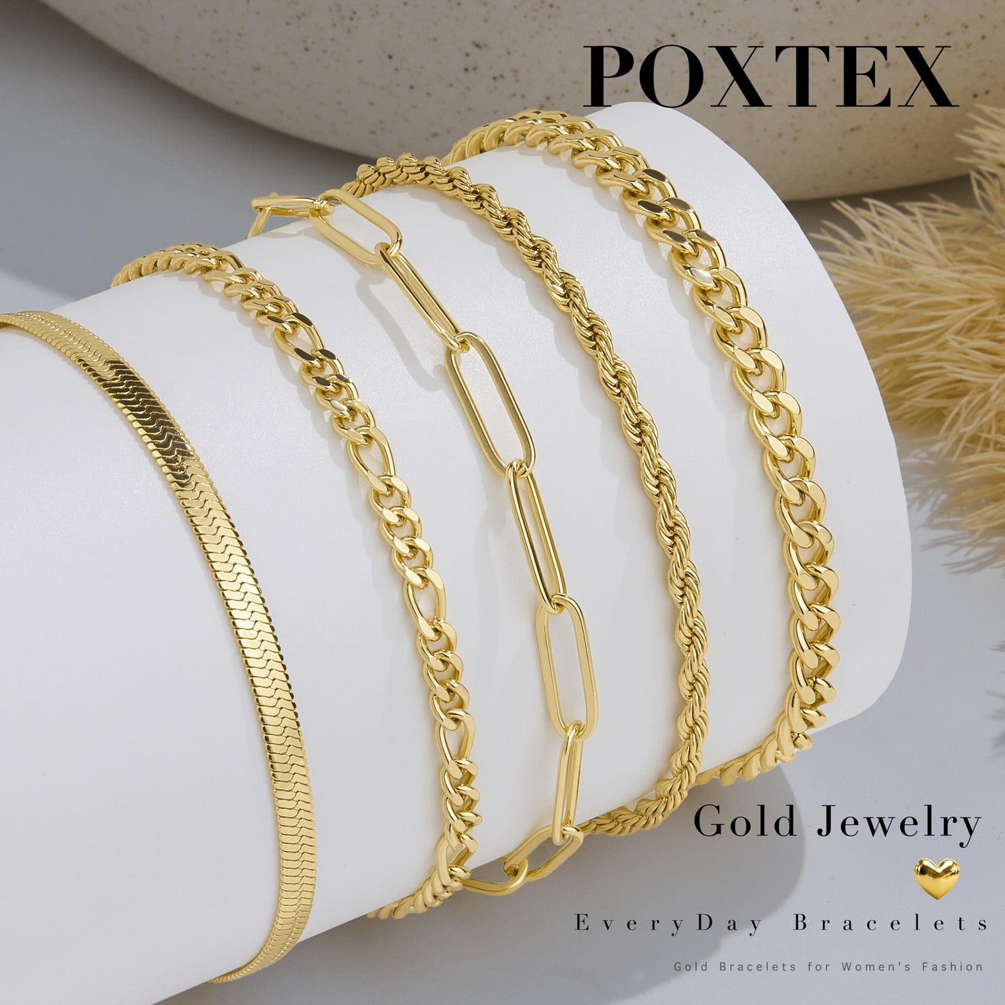 Poxtex Pearl Bracelets for Women, Silver Plated Waterproof Bracelets for Women, Pearl Layered Jewelry Sets, Mother Day Jewelry Gifts for Mom