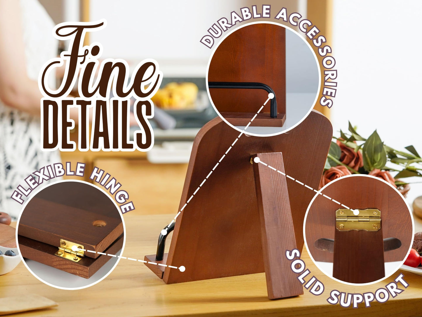 INNObeta Cookbook Stand for Kitchen Counter, Adjustable Tablet Recipe Book Holder, Perfect Gifts for Women, Mom, Grandma on Birthday, Unique Kitchen Decor, Butterfly