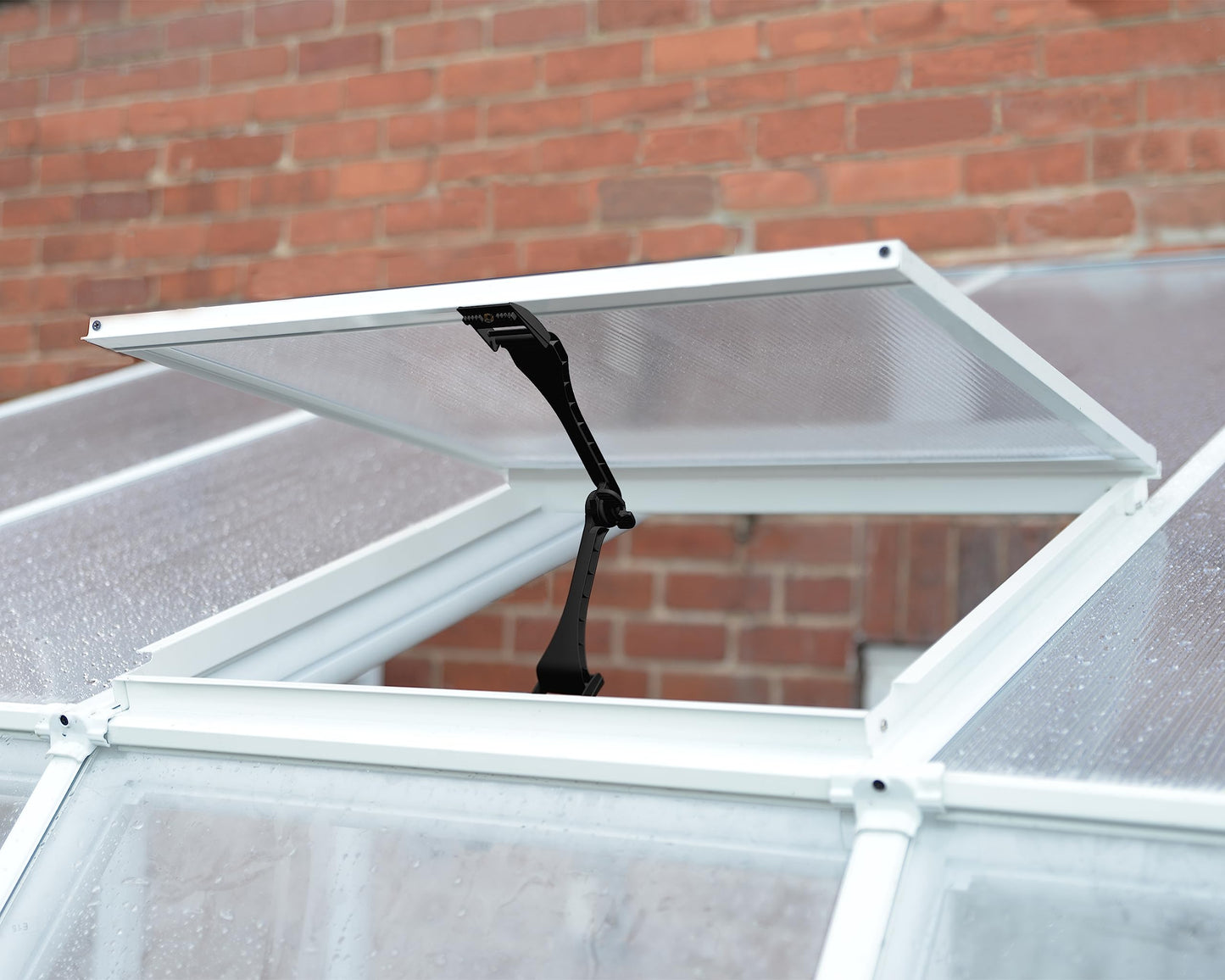 Palram Canopia Rion Sun Room 8 Ft. x 14 Ft. Solarium, Lean-to Greenhouse DIY Kit, Attach to House, Large Twin Wall Polycarbonate, 100% UV Protection for Porch, Patio Outdoors with Window Vent (White)