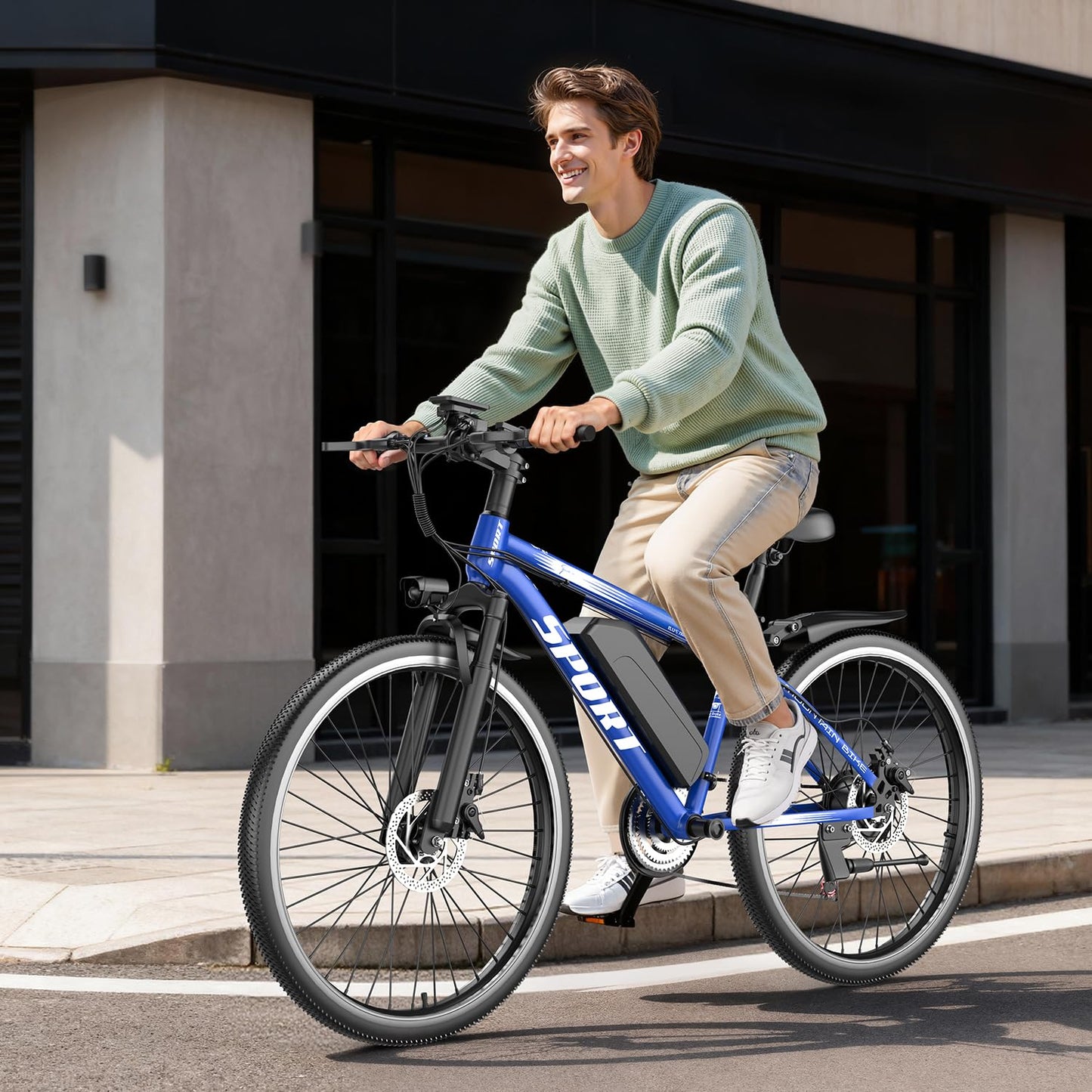 ASKGO Electric Bike for Adults, 1500W Peak Mountain Ebike with 28 MPH, 65 Miles Range, 7 Speeds, 48V 10.4Ah Removable Battery 26" Ebike for Commute