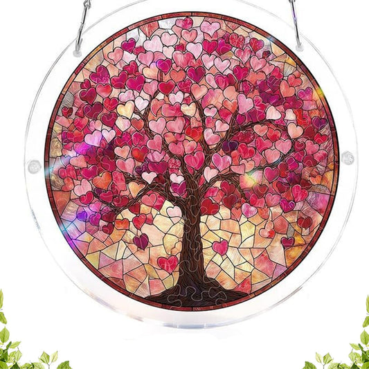 Acrylic Jigsaw Puzzle Suncatcher,Acrylic Puzzle Suncatcher 83 Pieces,Stained Glass Style DIY Jigsaw Puzzles,for Doors Garden and Window Hanging&Birthday Gift (#I,22 * 22cm/9 * 9in)