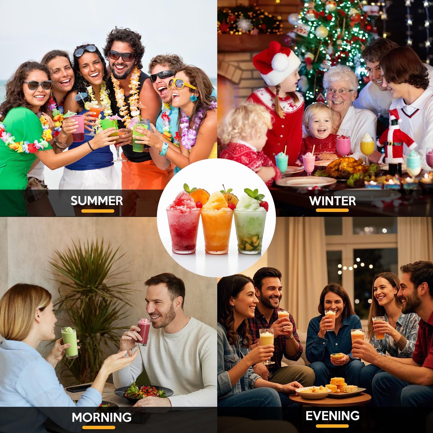 Slushie Machine, Frozen Drink Machine & Slushy Maker with Touchscreen, No Ice Needed, 6 Modes, Snow Flake Adjustment, Auto Clean, Gifts for Kitchen, Make Margaritas, Frappés, Milk Shake and More