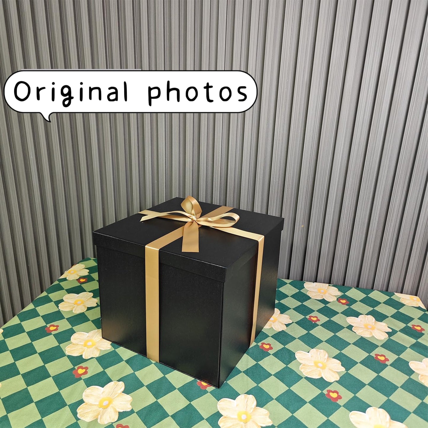 YINUOYOUJIA Large Gift Box 12x12x10 Inches,Black Gift Boxes for Presents,Birthday Box,for Packaging,Valentine's Day,Mother's Day,Christmas,Anniversaries,Family or Business.