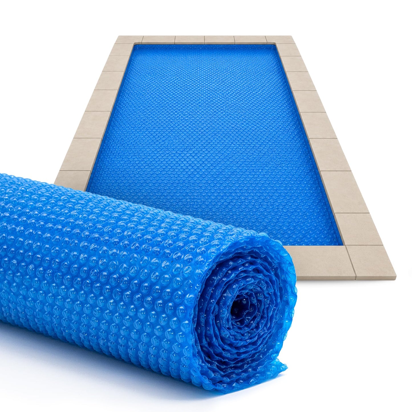 Sun2Solar Blue 12 ft x 24 ft Rectangle Solar Cover | 12 Mil | Heat Retaining Blanket for Rectangular Inground & Above Ground Swimming Pools | Sun Heats Pool | 1200 Series Bubble Heating Blankets