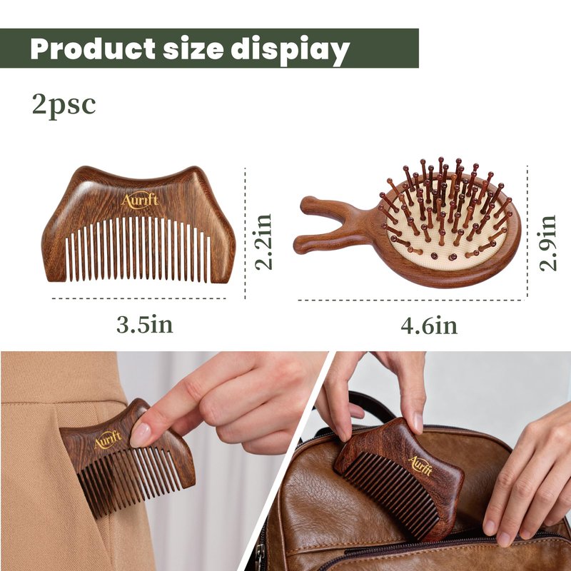 Mother’s Day Gift for Mom – Wooden Scalp Massager Brush & Comb Set, in Premium Gift-Ready Box – Natural Wood Head Massage Tool for Stress Relief, Relaxation & Self Care Gift for Women