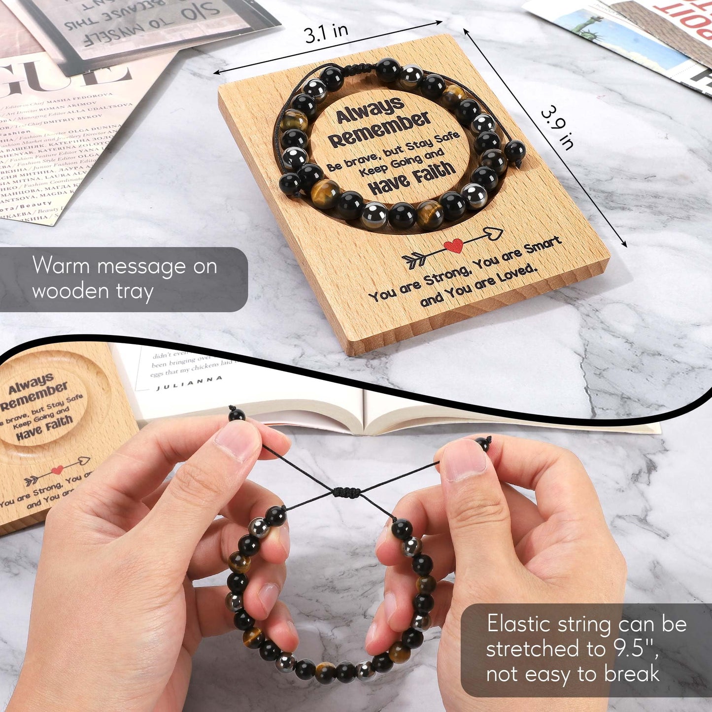 WZHENAINI Unique Confirmation Bracelets for Men Birthday Gifts Encouragement Inspire Gift for Son Nephew Brothers Bracelet