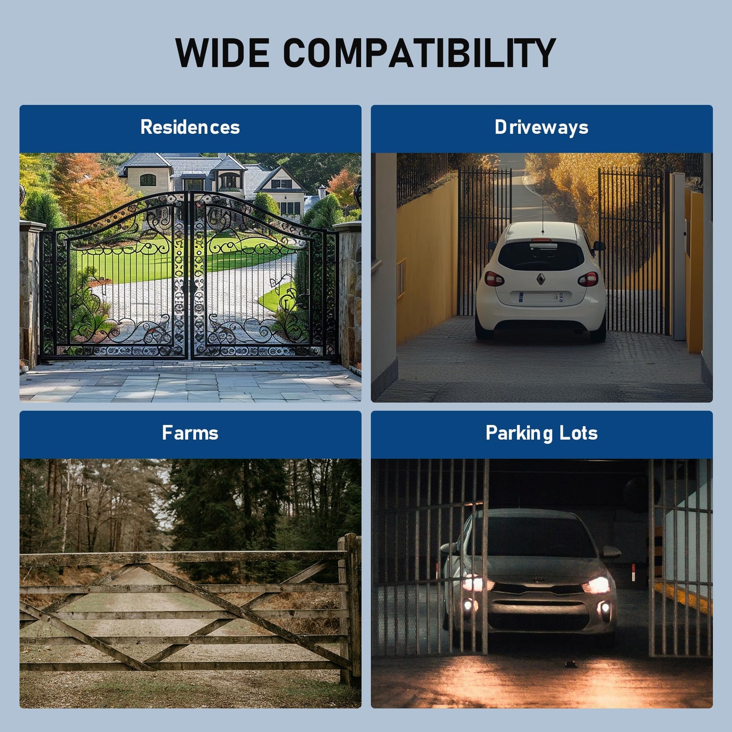 CO-Z Smart Automatic Gate Opener Kit, App Compatible Dual Swing Gate Opener for Doors up to 880lb *2, with Remote Controls & Release Keys, Electric Gate Opening System for Driveway Home