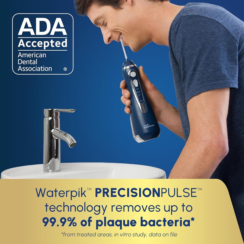 Waterpik Cordless Advanced 2.0 Water Flosser - Portable Dental Care for Teeth & Gums | Rechargeable, Waterproof, Blue WP-583