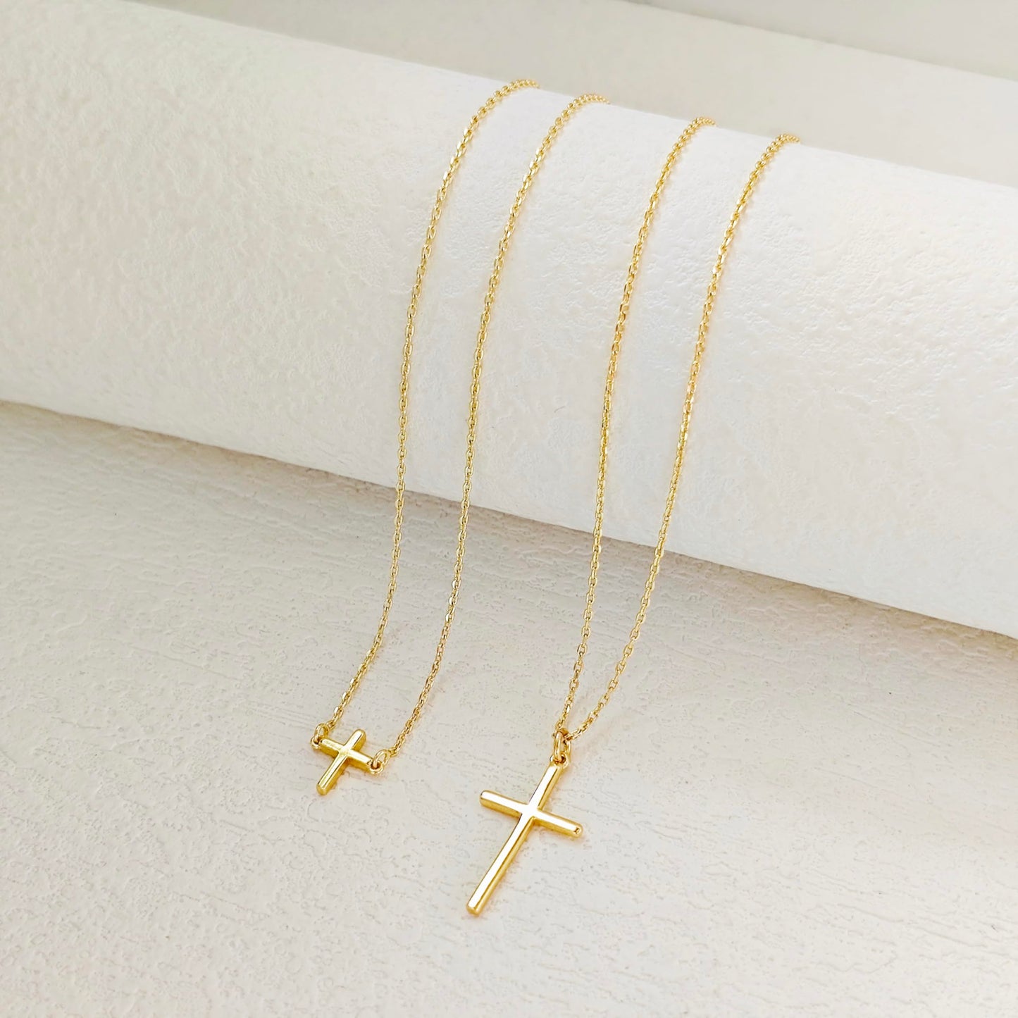 HAXIYA Gold Cross Necklaces for Women Dainty Gold Plated Tiny + Mini Cross Pendant Necklace for Women Non Tarnish Simple Gold Cross Choker Trendy Cute Pendant Chain Faith for Womens Jewelry Gift