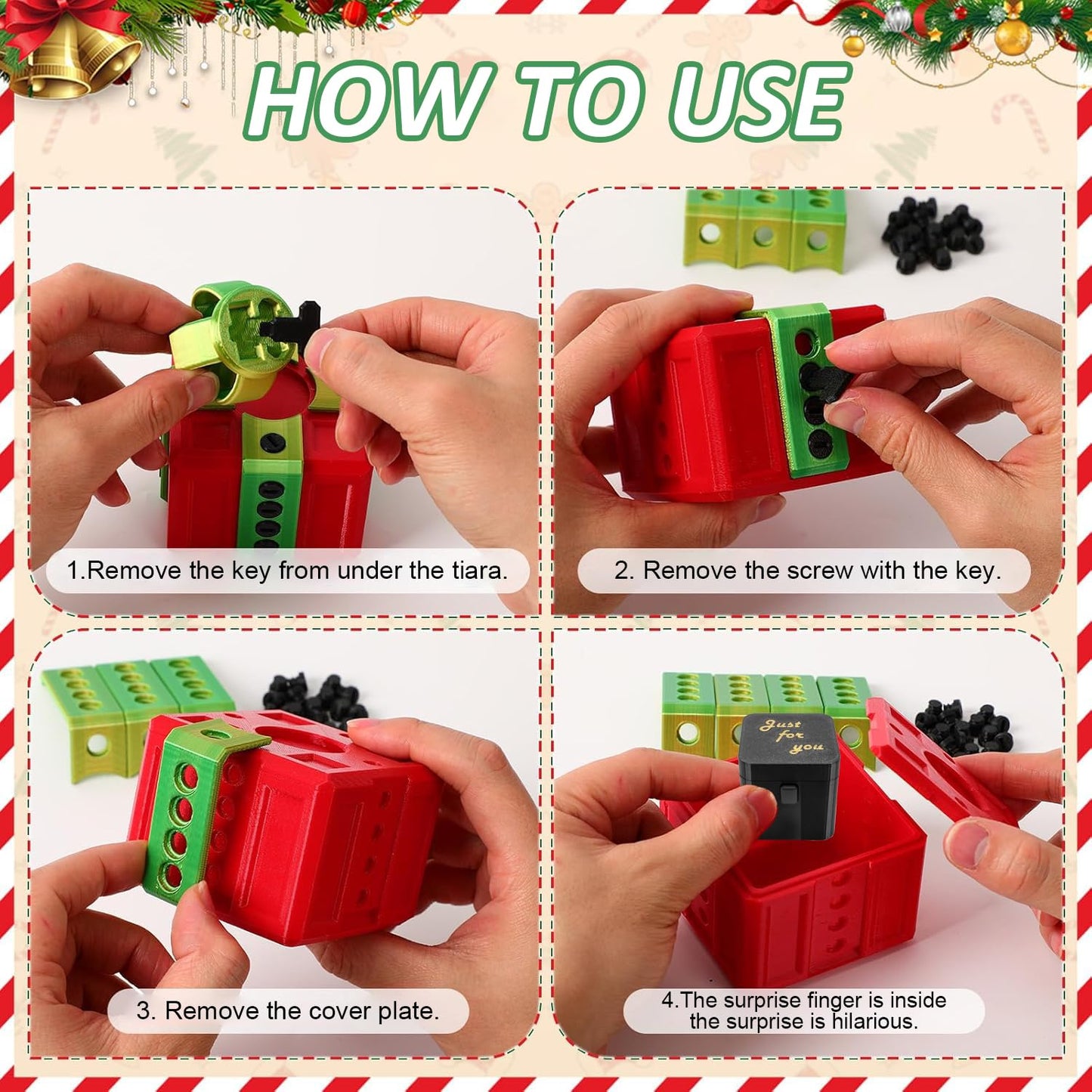 The Prank Box – Hilarious Screw Challenge with Finger Surprise,Annoying Gift Box with Screws,Perfect Gag Gift,Annoying Funny 3D Printed Screw Gifts Boxes Ideal for Christmas,All Occasions (Green)