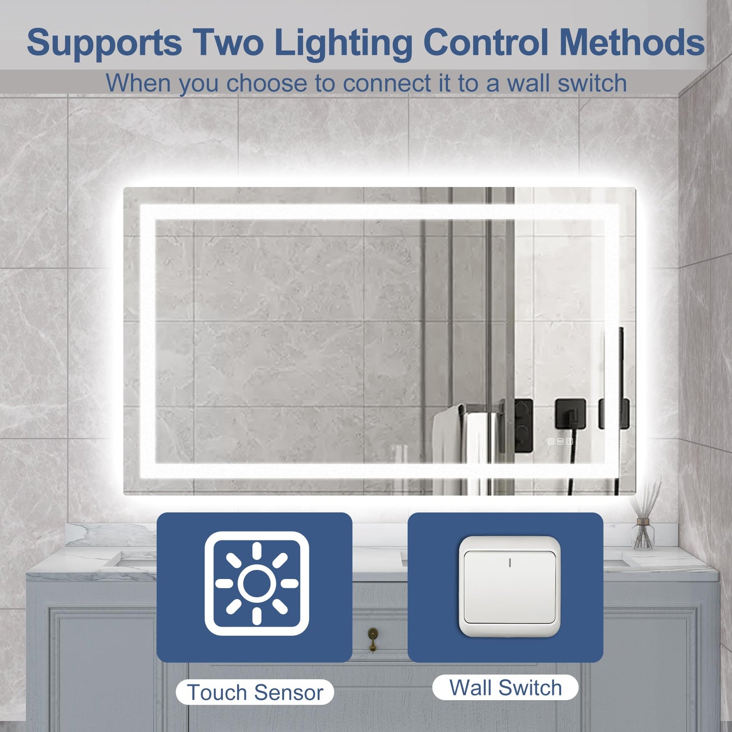 STARLEAD Led-Bathroom-Mirror-with-Lights, 28"x36" Wall-Mounted with 3 Colors Dimmable Light, Bluetooth Speaker, Anti-Fog, Memory, Tempered Glass, Front & Backlit (Horizontal/Vertical)