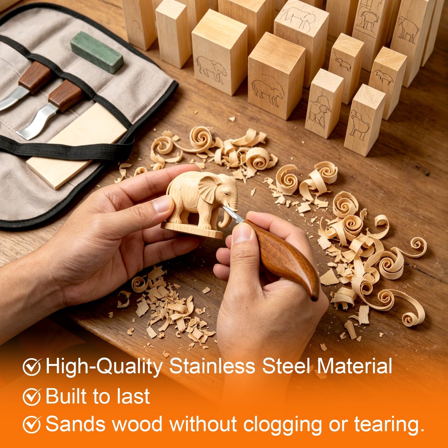 30 Piece whittling wood Includes Basswood Blocks Designed for Adults and Beginners，wood、basswood、wood carving kit、basswood carving blocks、wooden blocks、wood carving、whittling kit.First the gift