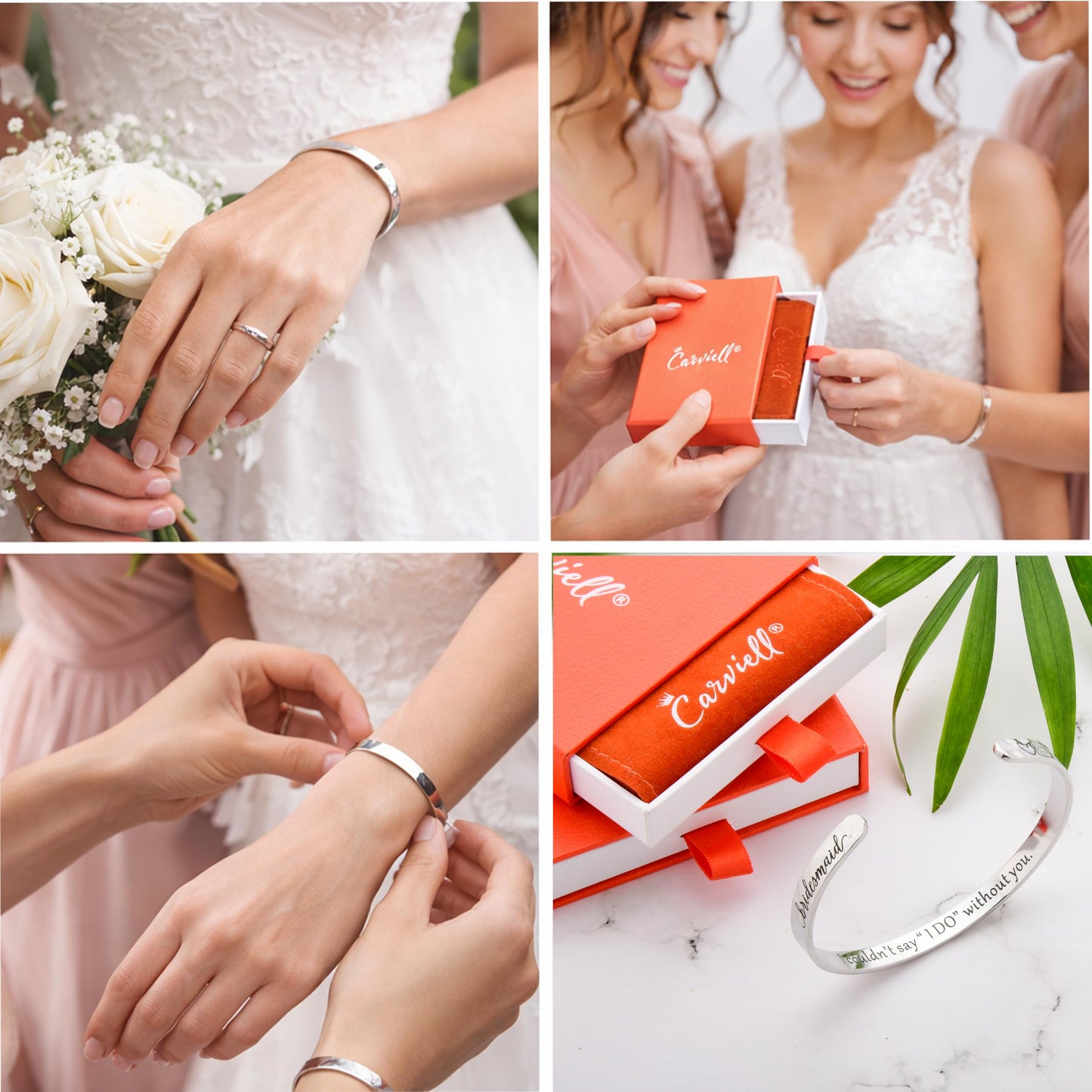 Carviell Bridesmaid Gift Bracelet Silver, I Couldn't Say I Do Without You, Proposal Gifts for 1 2 3 4 5 6 7 8 or More Bridesmaids, Will You Be My Bridesmaid Jewelry