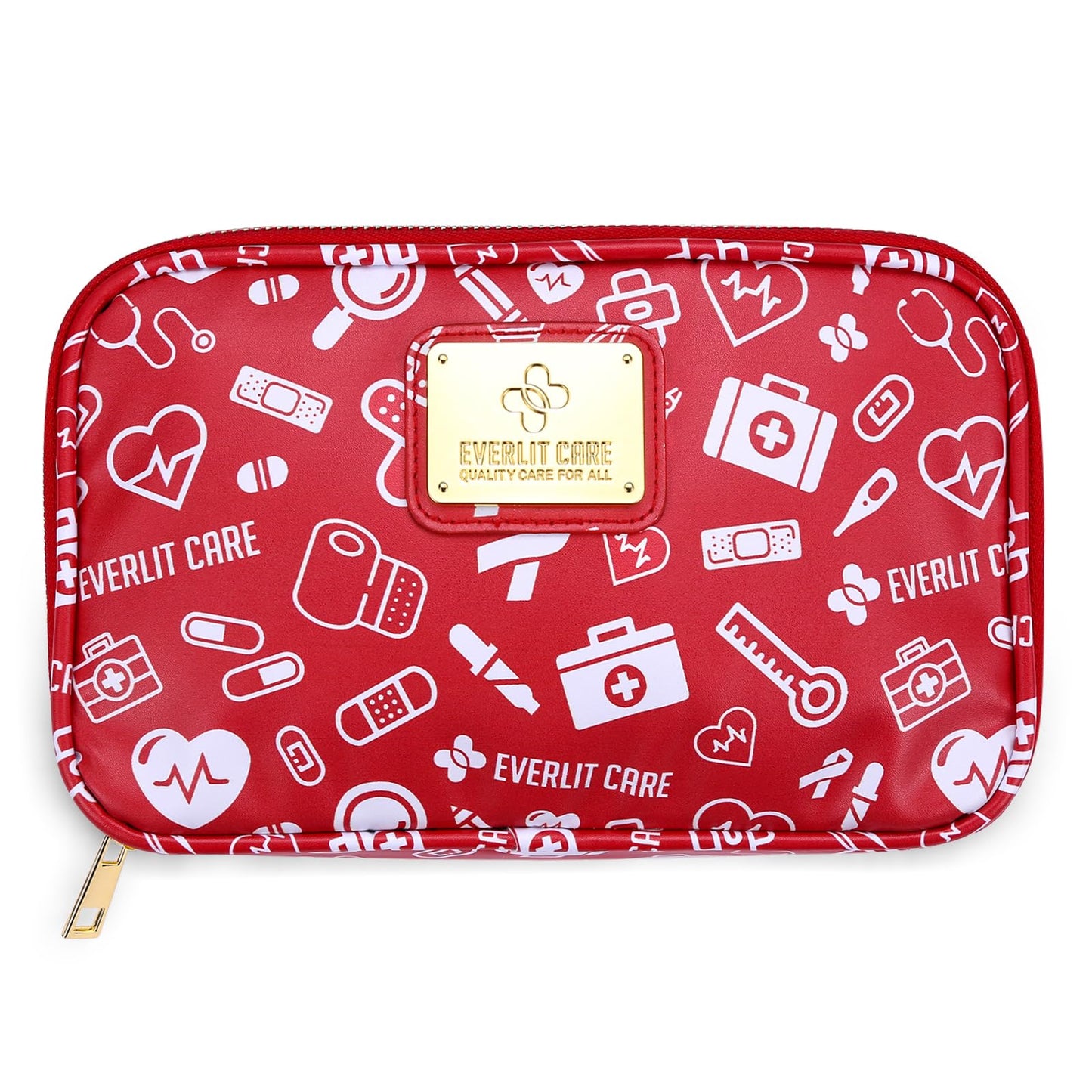 EVERLIT CARE Car First Aid Kit with Emergency Supplies Survival Gear Including Window Breaker Disposable Urine Bag Mountable Survival Kit for Family Travel in Car (RedMed)
